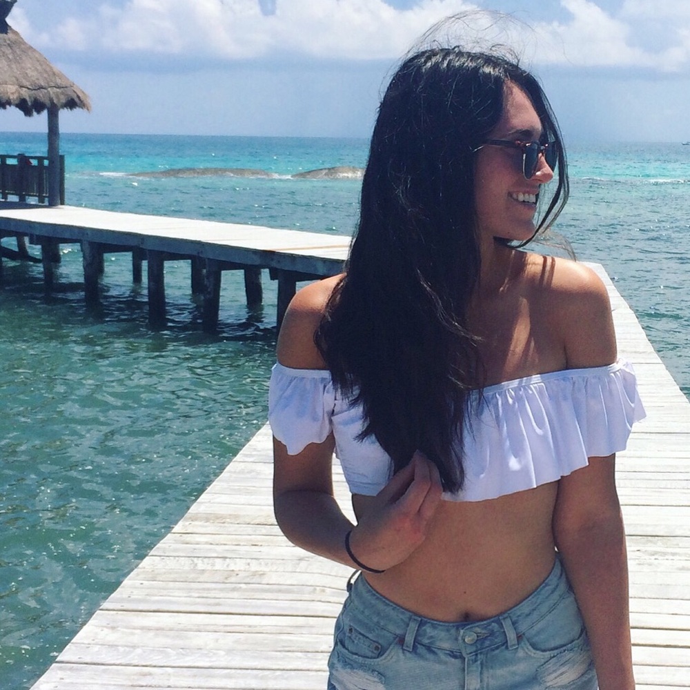 Off the shoulder bathing suit top